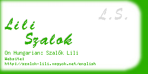 lili szalok business card