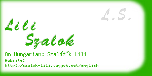 lili szalok business card